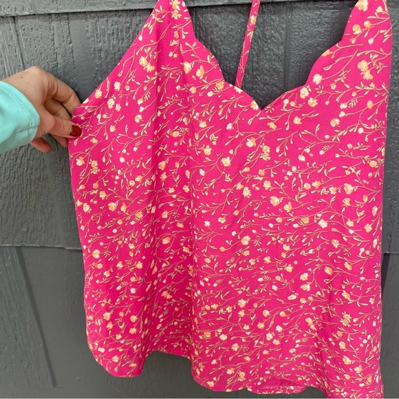 Jacki Scallop Detail Blouse pink floral strappy flower detail girl core cami top - Picture 5 of 11